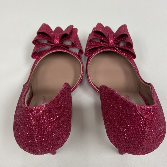 NWT Betsey Johnson Valentines Pink Glitter Stiletto Heels big bow size 7 NIB - Picture 4 of 15